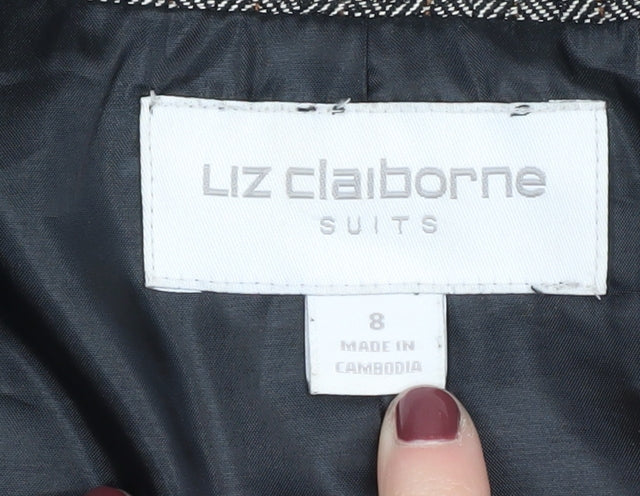 Liz Claiborne Women's Grey Herringbone Blazer, Size 8