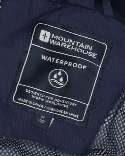 Mountain Warehouse Boys Blue Waterproof Rain Coat 13 Years