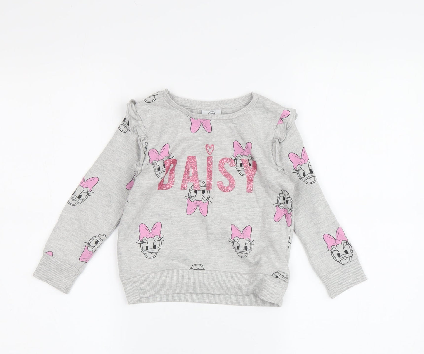 George Girls Grey Daisy Duck T-Shirt, 2-3 Years