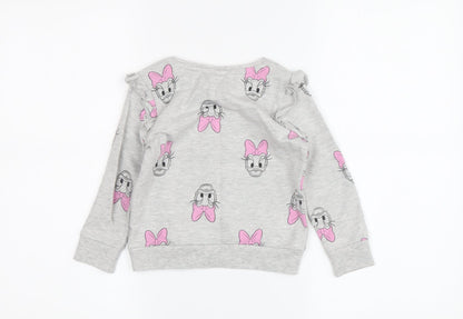 George Girls Grey Daisy Duck T-Shirt, 2-3 Years