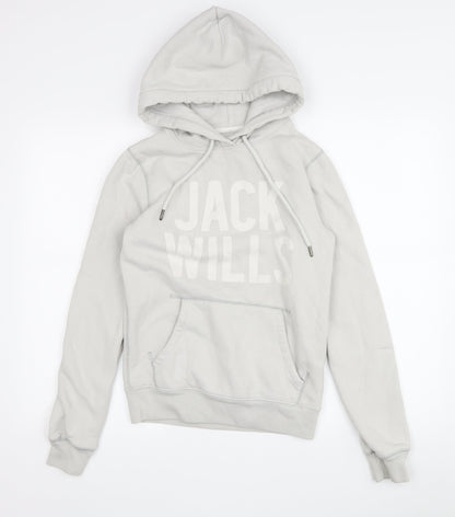 Womens UK Size 8 Jack Wills Grey Pullover Hoodie