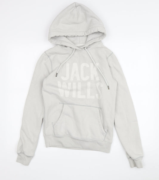 Womens UK Size 8 Jack Wills Grey Pullover Hoodie