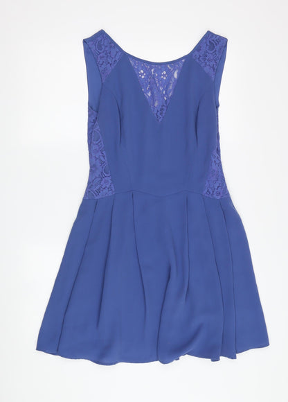 Oasis Women's Blue Lace Sleeveless Dress
