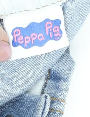 Peppa Pig Girls Blue Mini Skirt, 12-18 Months, Denim Embroidered