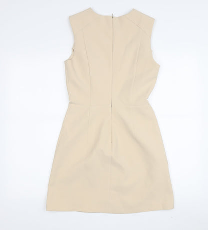 MNG Women's Beige Sheath Dress XS Knee Length