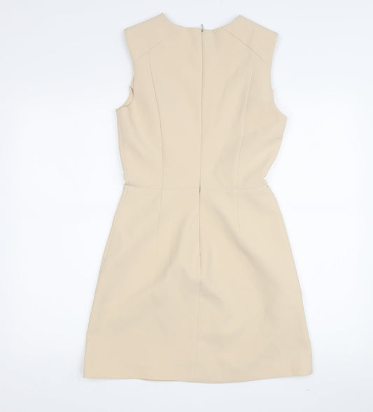 MNG Women's Beige Sheath Dress XS Knee Length