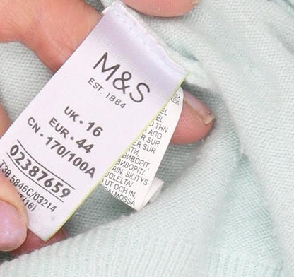 Womens UK Size 16 Marks and Spencer Green Pullover Jumper