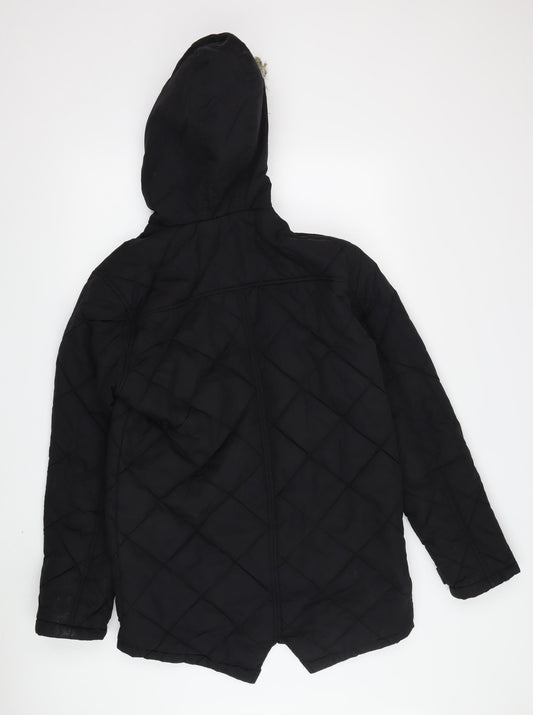 Mens UK Size S Brave Soul Black Quilted Coat