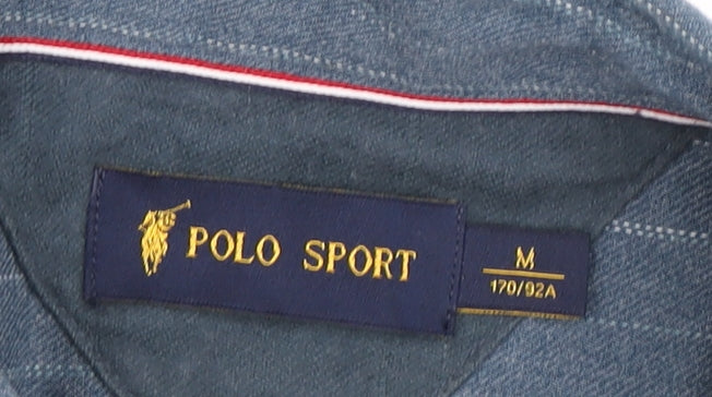 Polo Sport Men's Blue Striped Button-Up Shirt M