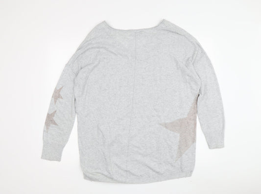 Womens UK Size 10 Mint Velvet Grey Pullover Jumper