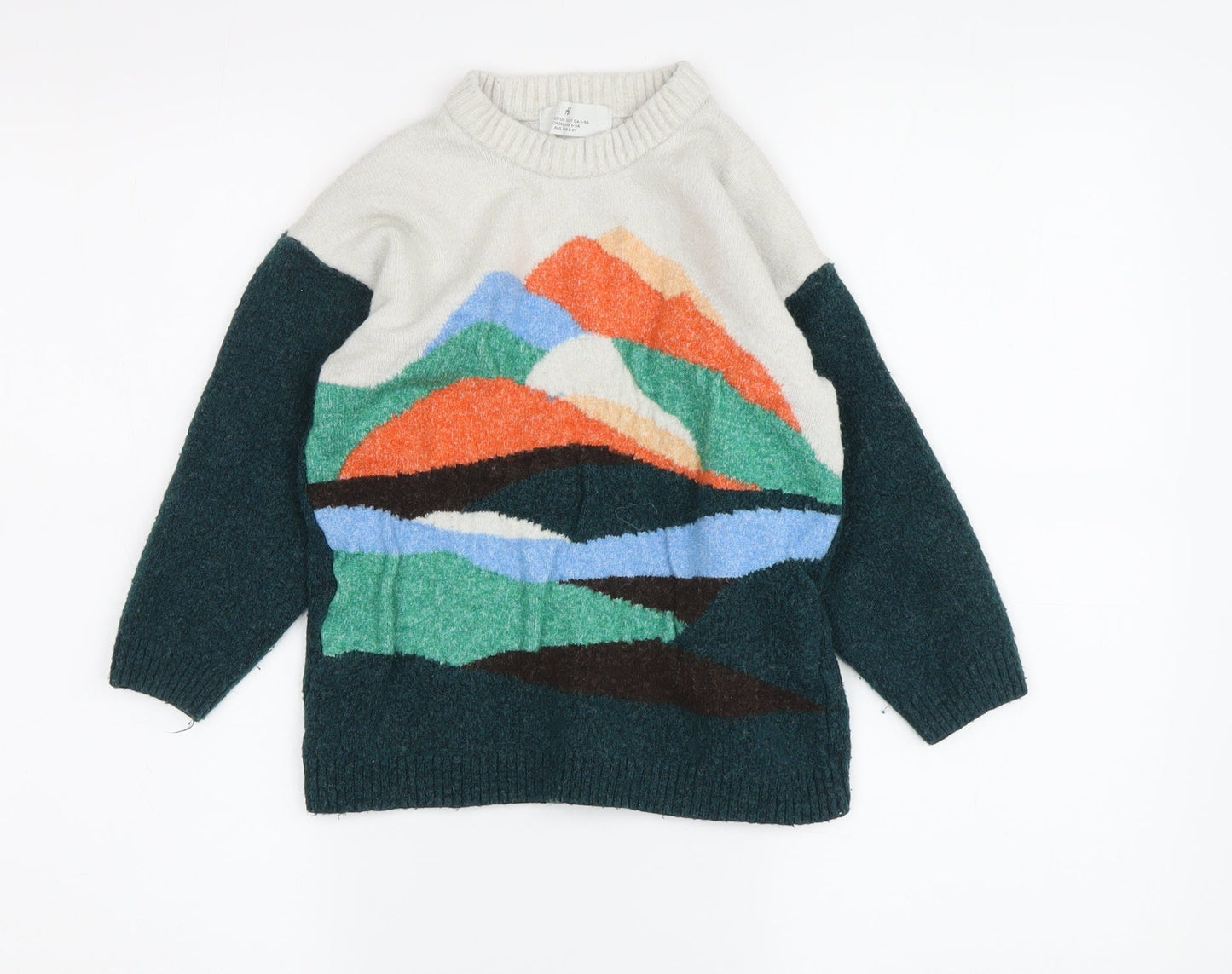 H&M Multicoloured Kids Pullover Jumper, 11-12 Years, Nature Theme