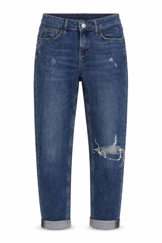 Womens UK Size UK 7 Slim Topshop Relaxed Fit Boyfriend Blue Jeans