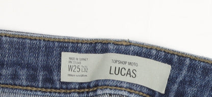 Topshop Women's Blue Boyfriend Jeans UK 7 Slim