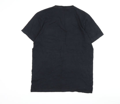 Relevant Unisex Black Floral Pocket T-Shirt L