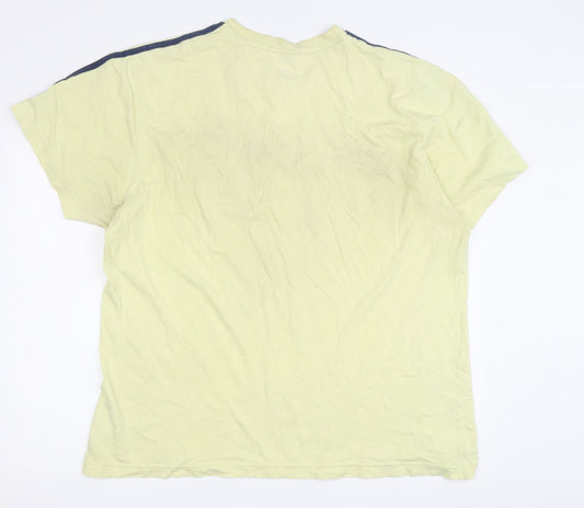 adidas Men's Yellow XL Crew Neck T-Shirt with Logo