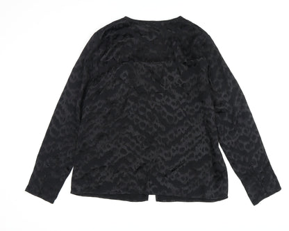 French Connection Women's Black Animal Print Blouse Size 14