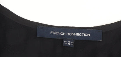 French Connection Women's Black Animal Print Blouse Size 14