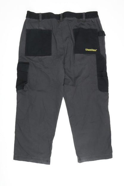 Workwear Men's Grey Cargo Trousers Size 38 Relaxed Fit