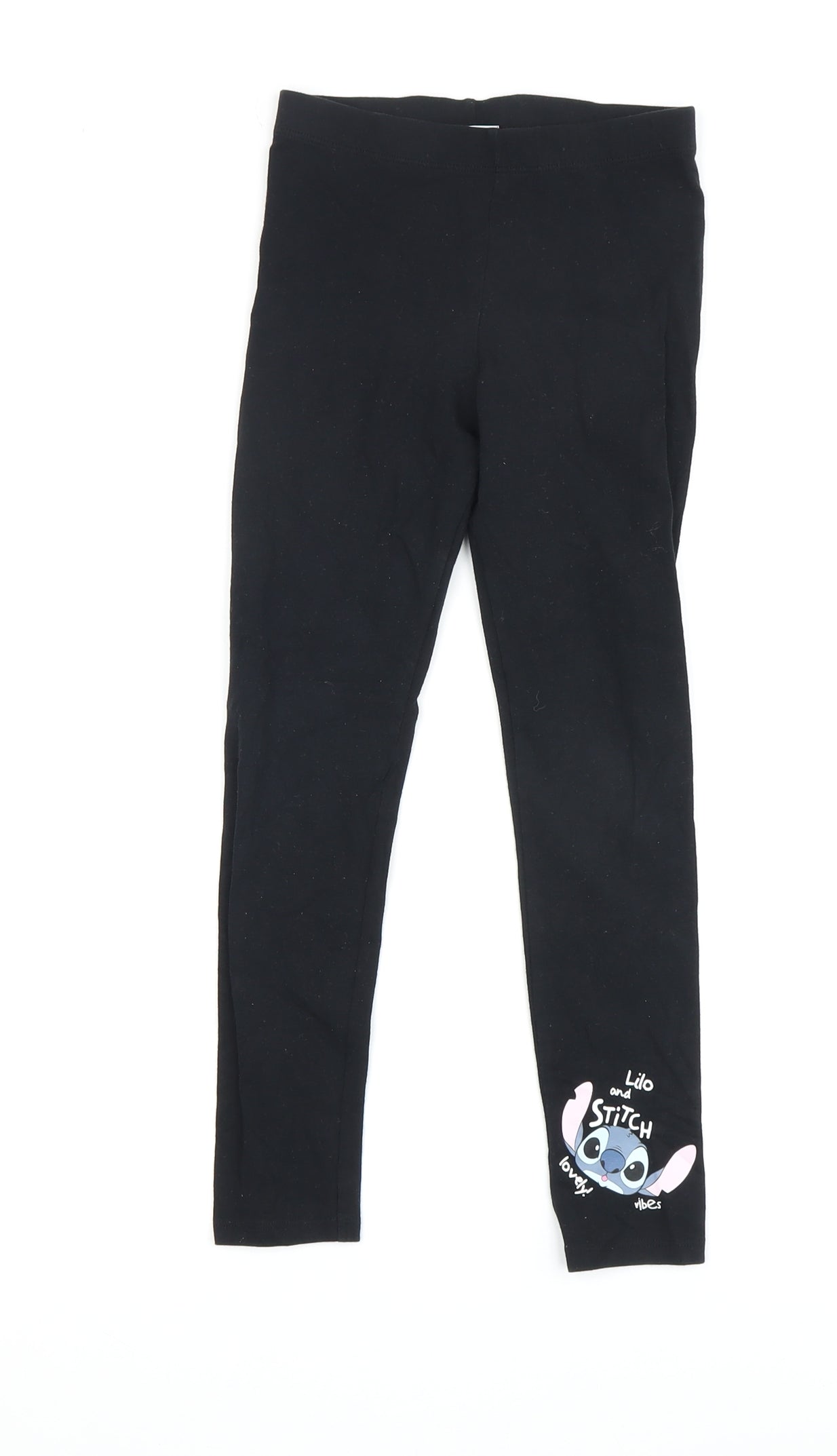 Disney Girls Black Lilo & Stitch Leggings - Size 5 Years