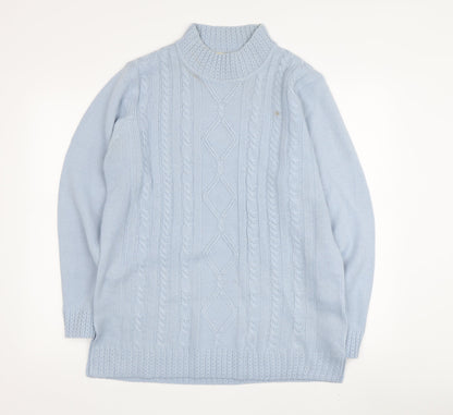 Daxon Women's Blue Cable-Knit Pullover Jumper Size 18
