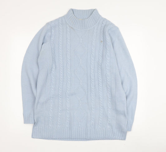 Daxon Women's Blue Cable-Knit Pullover Jumper Size 18