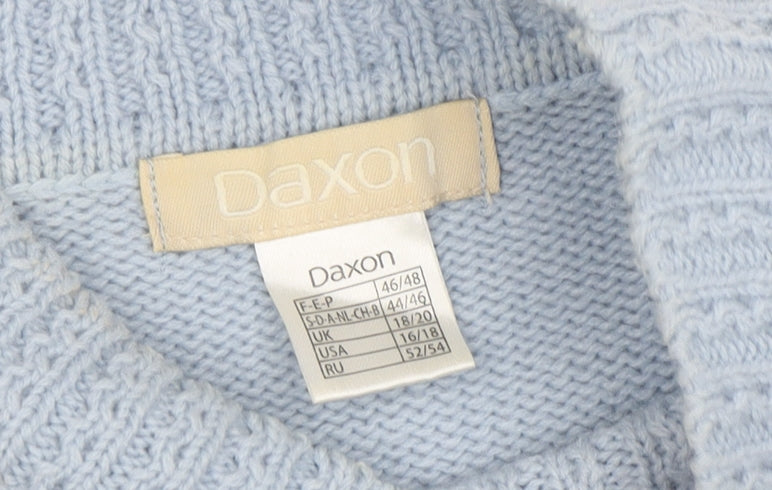 Daxon Women's Blue Cable-Knit Pullover Jumper Size 18
