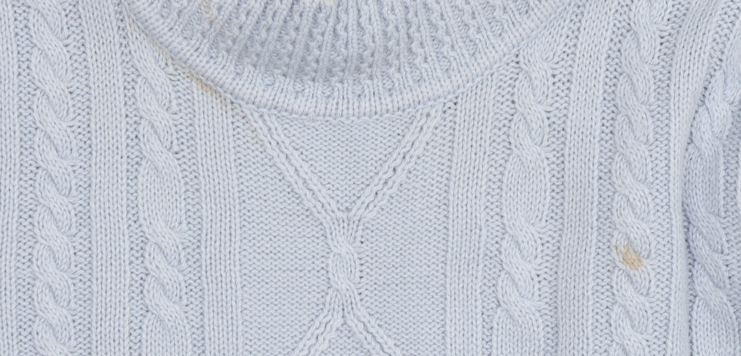 Daxon Women's Blue Cable-Knit Pullover Jumper Size 18