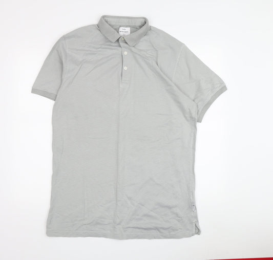 Peter Werth Men's Grey XL Geometric Polo Shirt