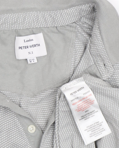 Peter Werth Men's Grey XL Geometric Polo Shirt
