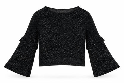 Womens UK Size M Zara Black Cropped Blouse