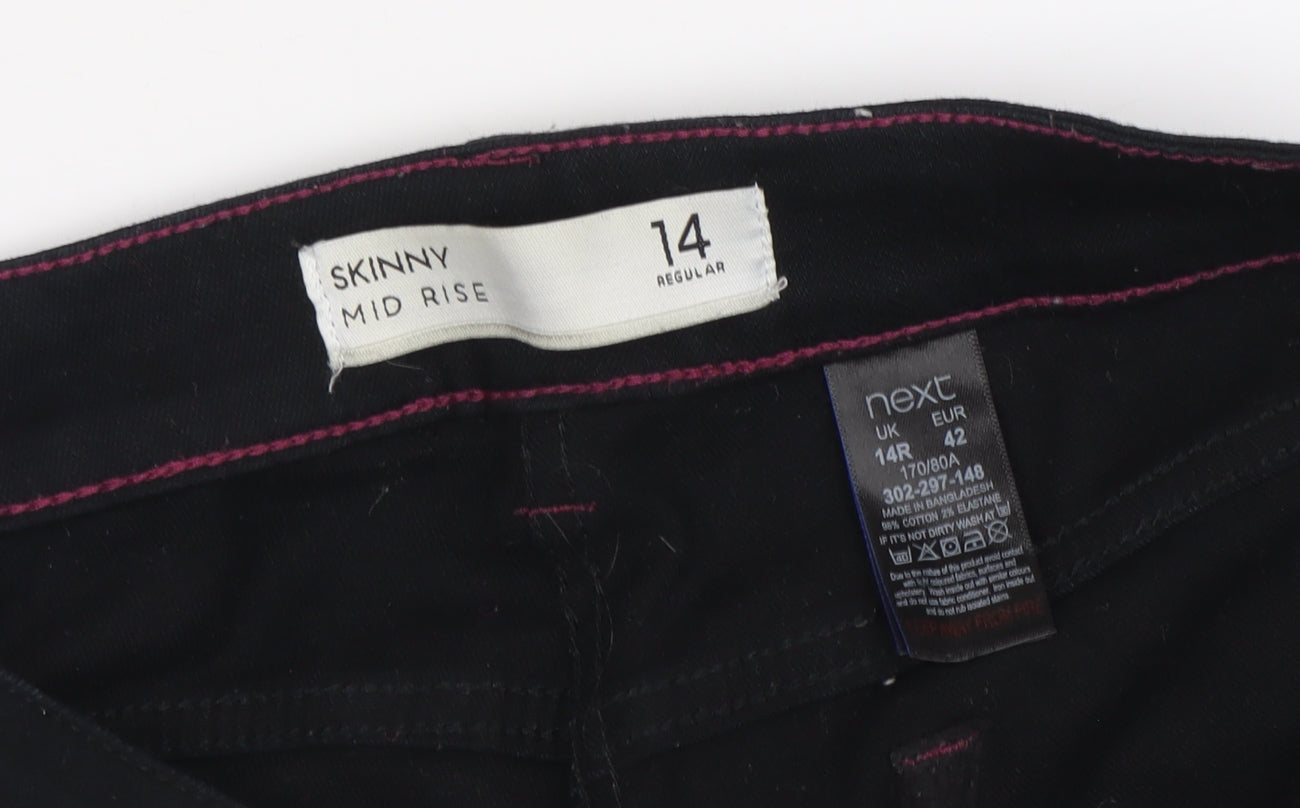 Next Women's Black Skinny Jeans Size 14 Mid Rise
