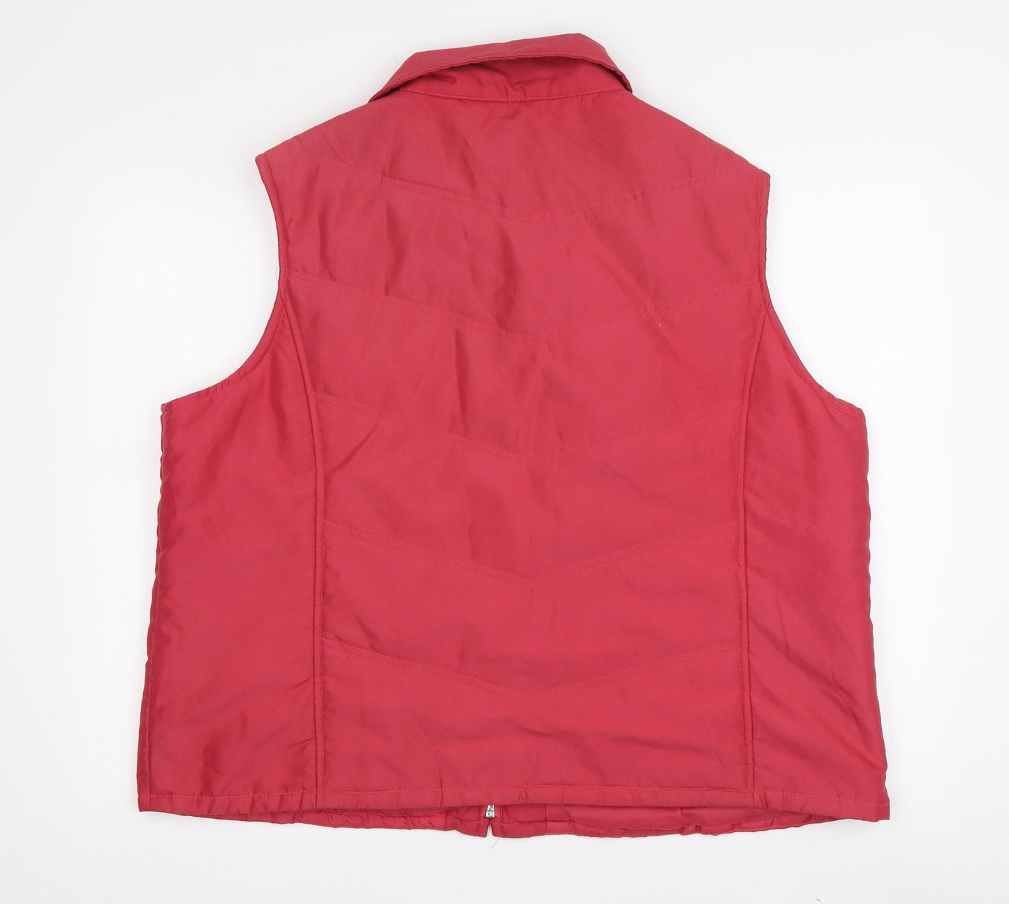 EWM Women's Red XL Waistcoat - Collared Full Zip