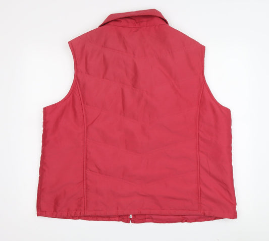 EWM Women's Red XL Waistcoat - Collared Full Zip