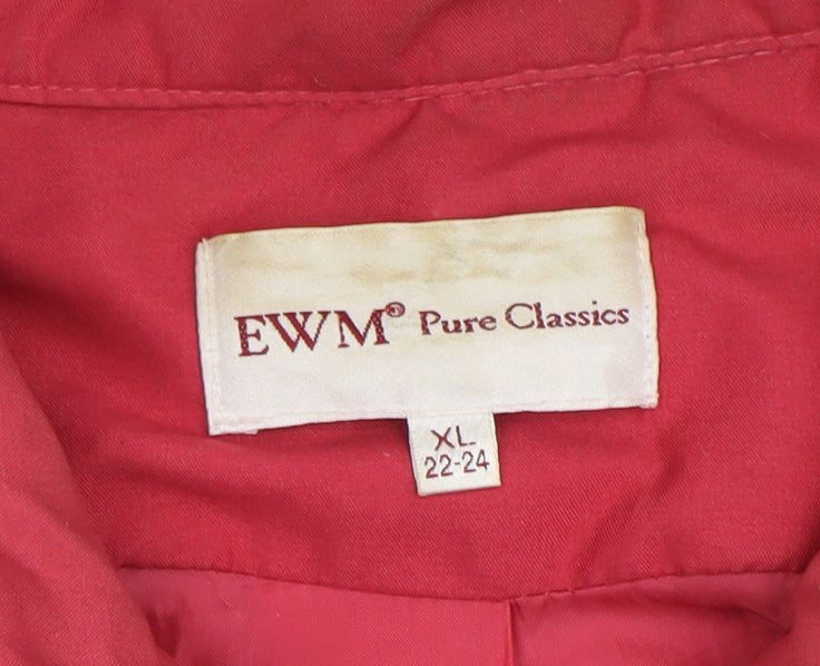 EWM Women's Red XL Waistcoat - Collared Full Zip
