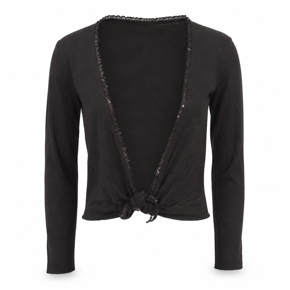 Womens UK Size 8 Phase Eight Black Wrap T-Shirt