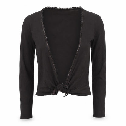 Womens UK Size 8 Phase Eight Black Wrap T-Shirt