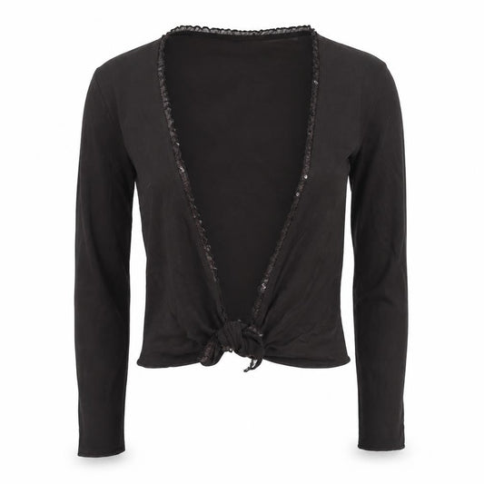 Womens UK Size 8 Phase Eight Black Wrap T-Shirt