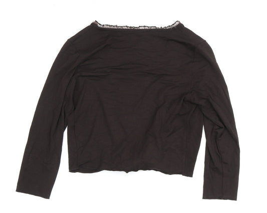 Womens UK Size 8 Phase Eight Black Wrap T-Shirt