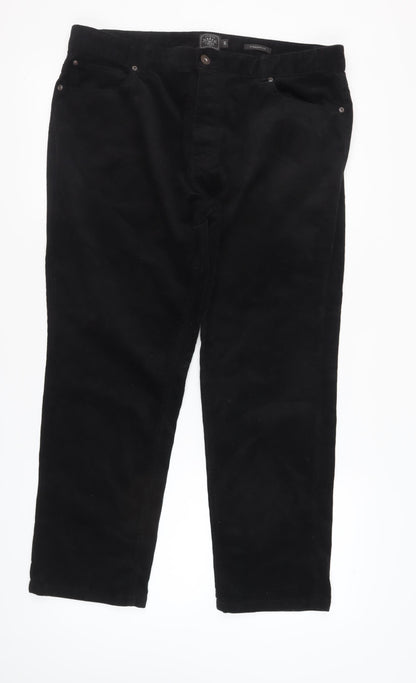 Next Black Straight Fit Corduroy Trousers 38R Men