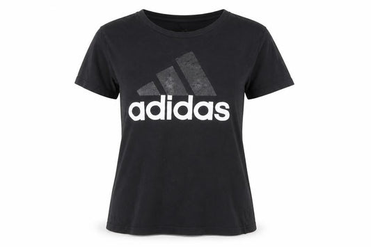 Front view of Adidas Women's Black XL T-Shirt, Short Sleeve, Cotton