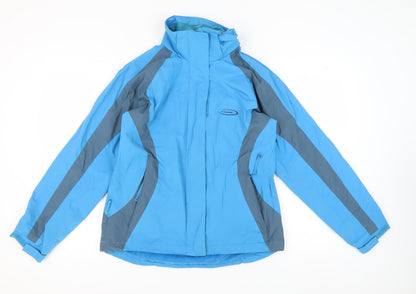 Mountain Life Women's Blue Waterproof Rain Coat Size 14