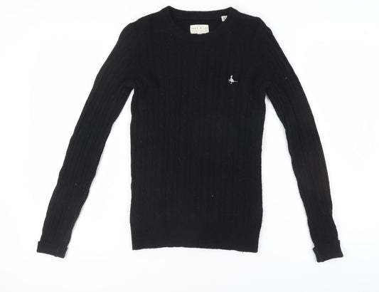 Jack Wills Women’s Black Cable-Knit Pullover Jumper Size 6