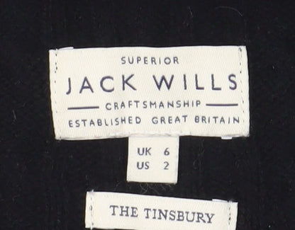 Jack Wills Women’s Black Cable-Knit Pullover Jumper Size 6