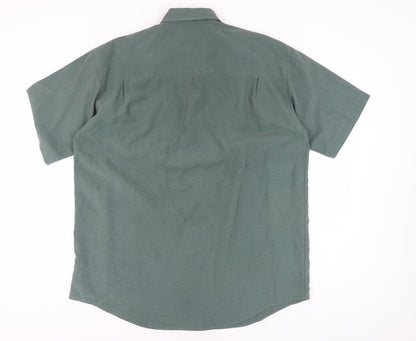 Wolsey Men's Green Short Sleeve Button-Up Shirt