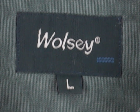 Wolsey Men's Green Short Sleeve Button-Up Shirt