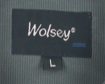 Wolsey Men's Green Short Sleeve Button-Up Shirt