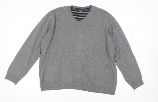 Marks and Spencer Men's XL Grey Cotton Pullover Jumper
