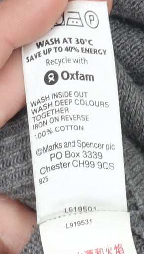 Marks and Spencer Men's XL Grey Cotton Pullover Jumper