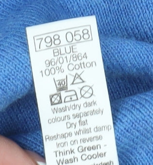 Sandstone XL Men's Blue Cotton Pullover Jumper - V-Neck