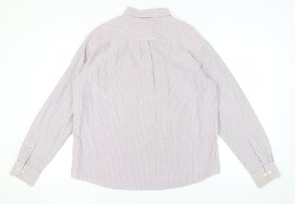 Marks and Spencer Men's XL Purple Striped Shirt